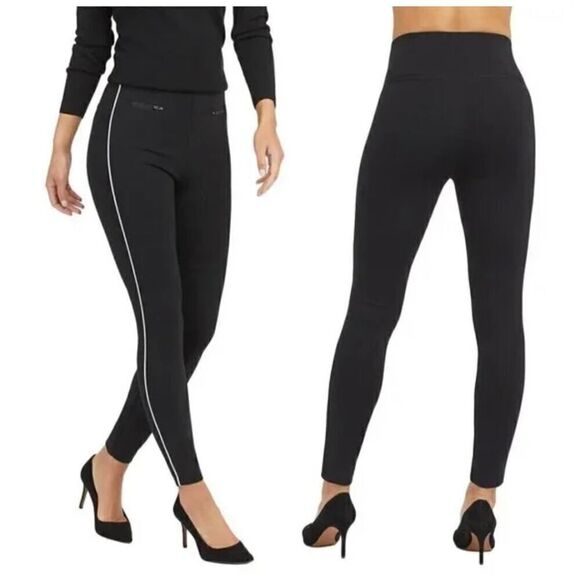 SPANX Ankle Piped Skinny Perfect Pants Black Pants size XS Style 20286R - Picture 1 of 6